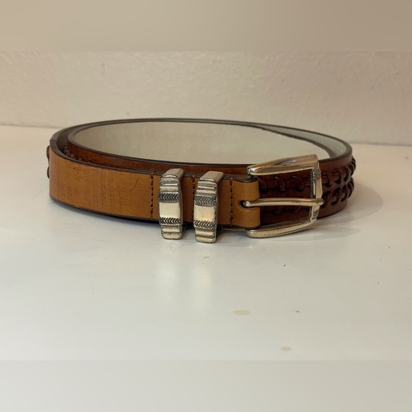 Goforgreen Men’s Tan Genuine Leather Western Belt with Silver Buckle Size 38/40 - Picture 7 of 7